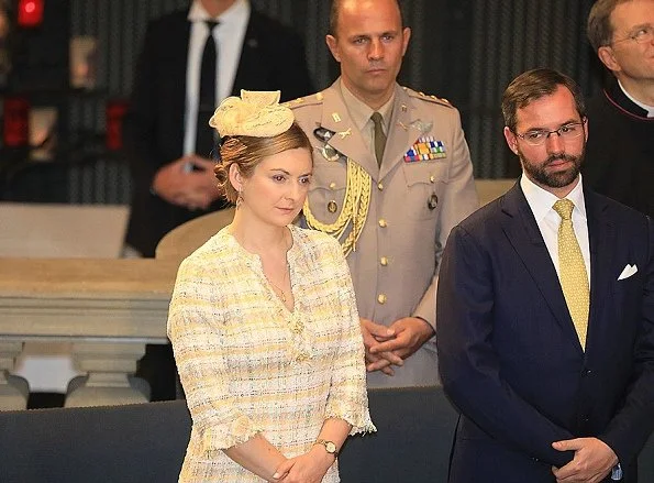 Grand Duke Henri and Grand Duchess Maria Teresa, Prince Guillaume and Princess Stéphanie, Prince Félix and Princess Claire at Pontifical Mass