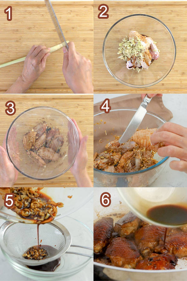 Pan Fried Lemongrass Chicken Wings Procedures