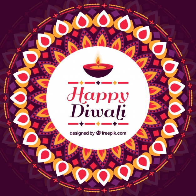 Decorative happy diwali decorative background Free Vector