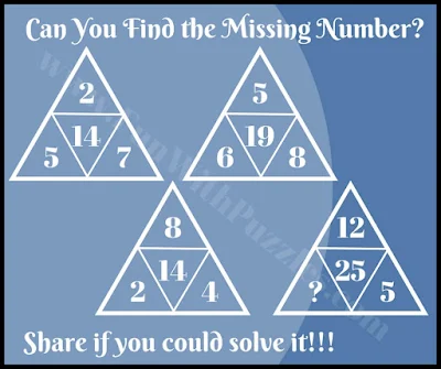 Easy Triangle Math IQ Riddle Number Puzzle Question