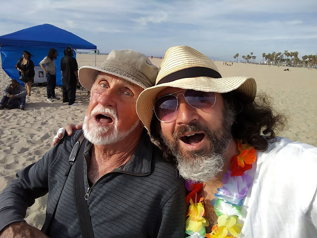 Omar Cherif with David Healey at the Venice Beach Drum Circle — 5 May 2018