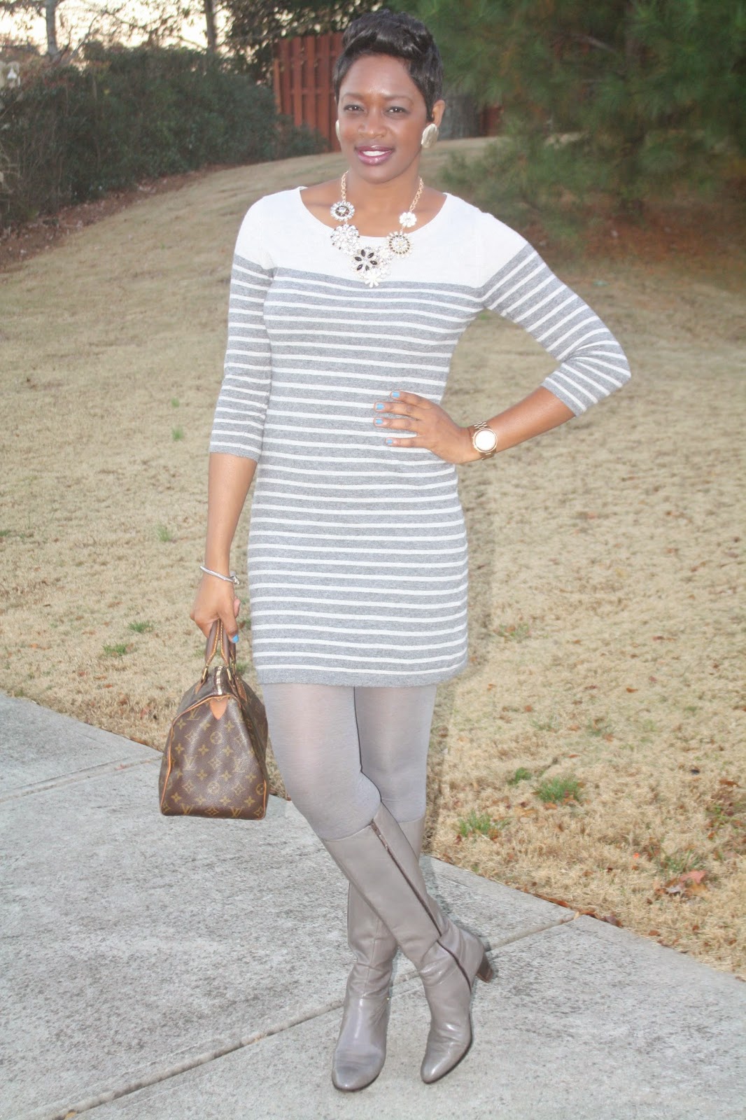 Thrifted Trends: Sweater Dress and Cape | Two Stylish Kays