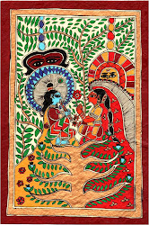 madhubani painting krishna radha step indian folk lovemadhubani wall copyright artwork