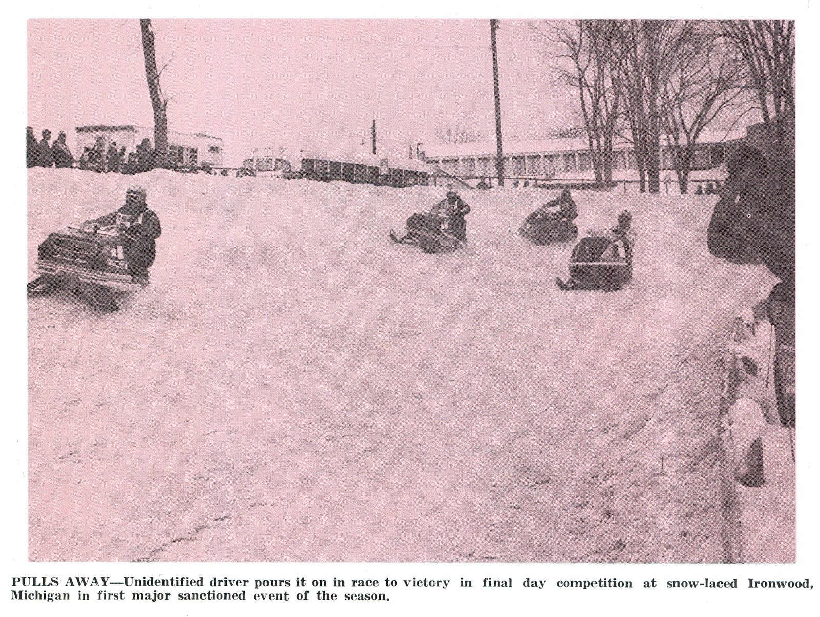 CLASSIC SNOWMOBILES OF THE PAST DEC/1969 IRONWOOD MICHIGAN