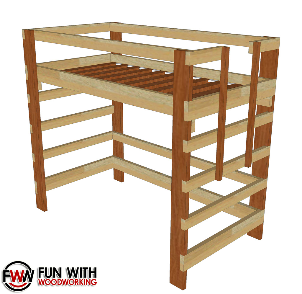 Twin Size Loft Bed Plans Have Been Posted Fun With Woodworking