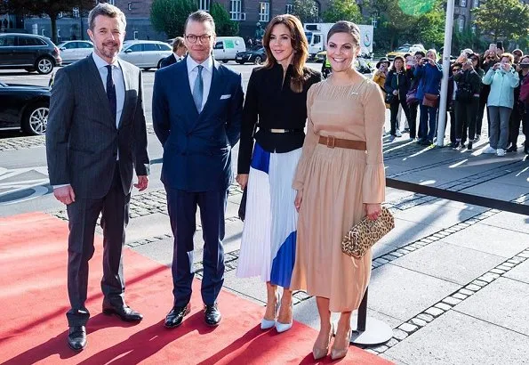 Crown Princess Victoria wore Totême Fanano Pleated Tight Fitted Longsleeve Dress