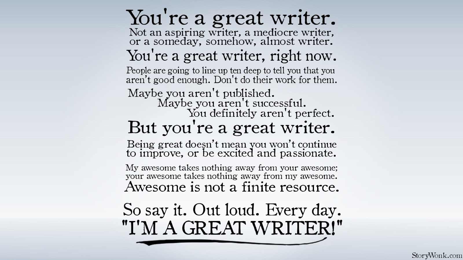 Writing aspiration. Write right.