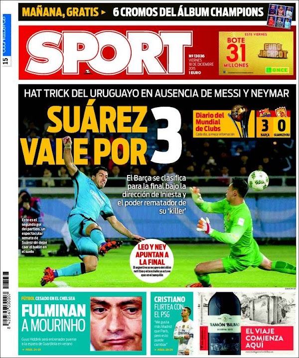 FC Barcelona, Sport: "Suárez vale por 3"