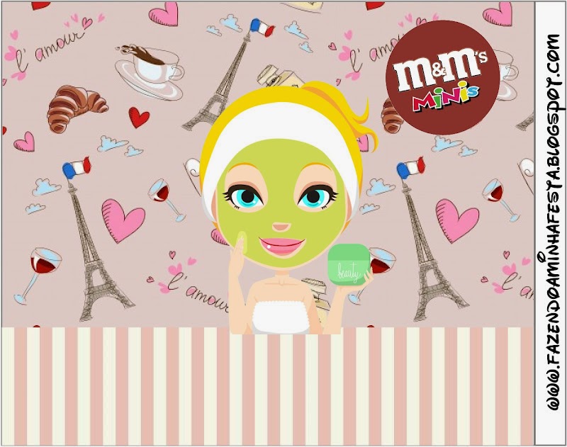 Free Printable M&M Candy Bar Labels for Spa.