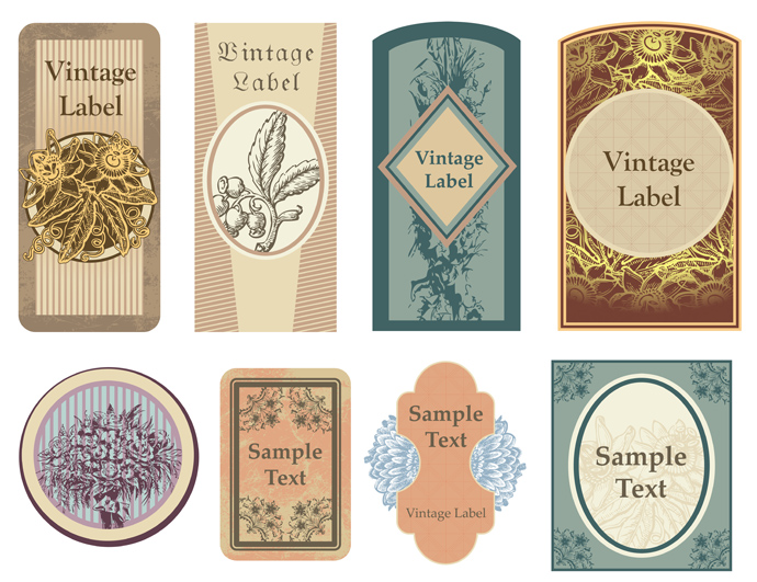 Free Vector がらくた素材庫 ヴィンテージ ラベル Vintage Vector Labels Or Frames For Packaging Design