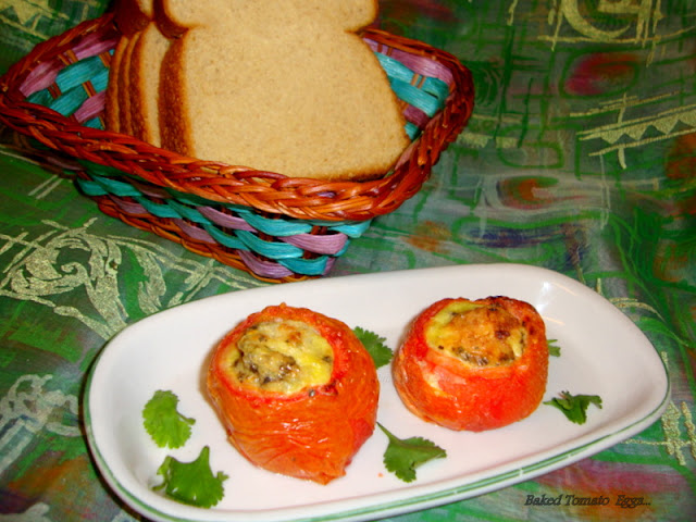 images for Baked Tomato Eggs / Baked Eggs in Tomato Cups Recipe