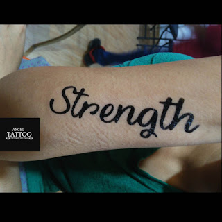 strength temporary tattoo