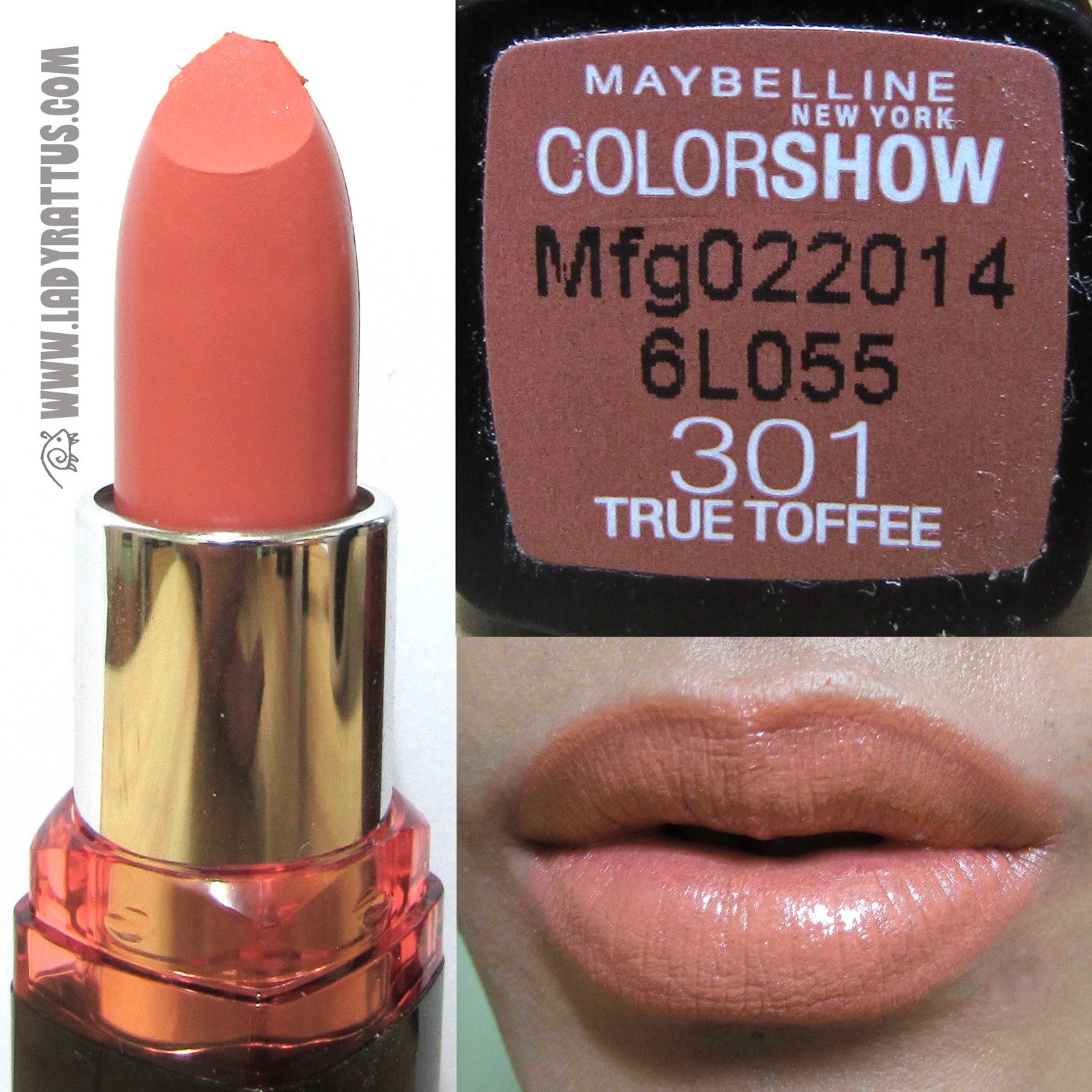 Maybelline ColorShow Lipstick... True Toffee, Party Pink, and Plum-Tastic