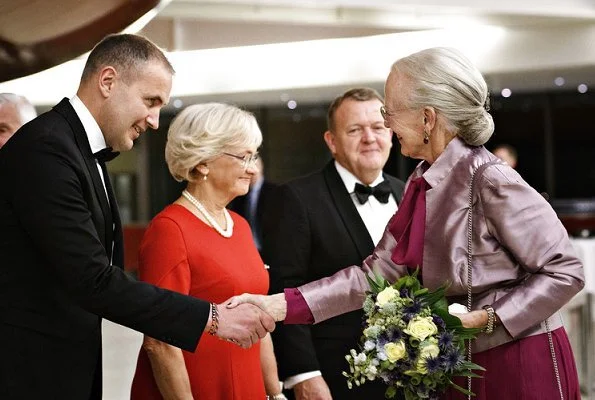 Princess Marie wore Raquel Diniz Armonia Silk-Georgette Dress and Jimmy Choo sandals. Margrethe, Crown Princess Mary, Princess Benedikte