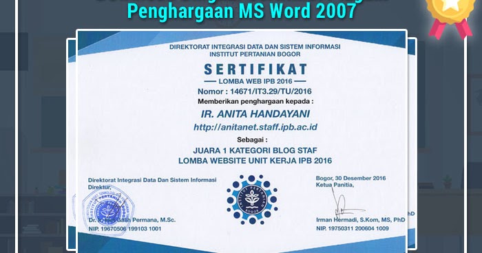 Download Bingkai Sertifikat Piagam Penghargaan Ms Word 2007 Operator Sekolah Net