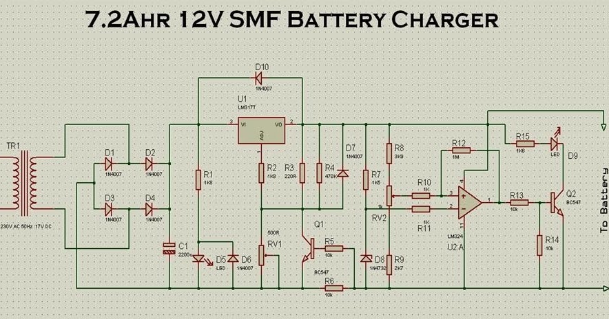 Super Circuit Diagram: Build a 12V 7.2Ah SMF Battery Charger Circuit
