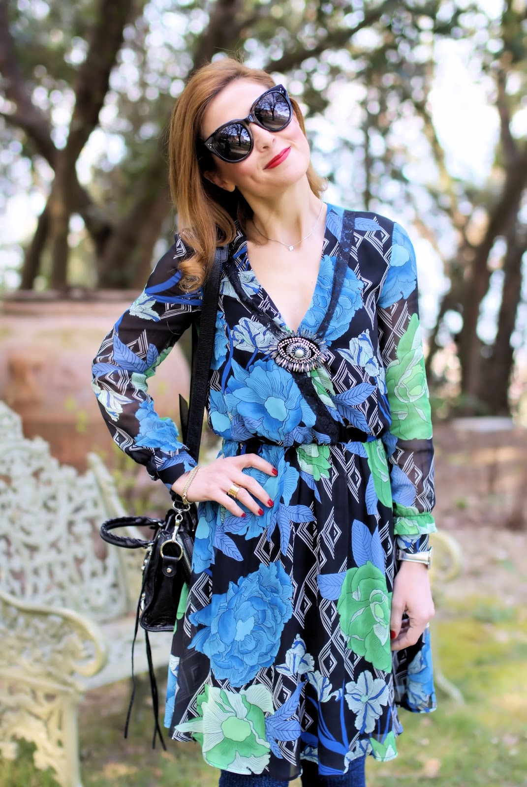 Pinko printed dress on Fashion and Cookies fashion blog, fashion blogger style