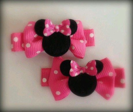 Aprende cómo hacer moños y pasadores de Minnie Mouse para el cabello ...