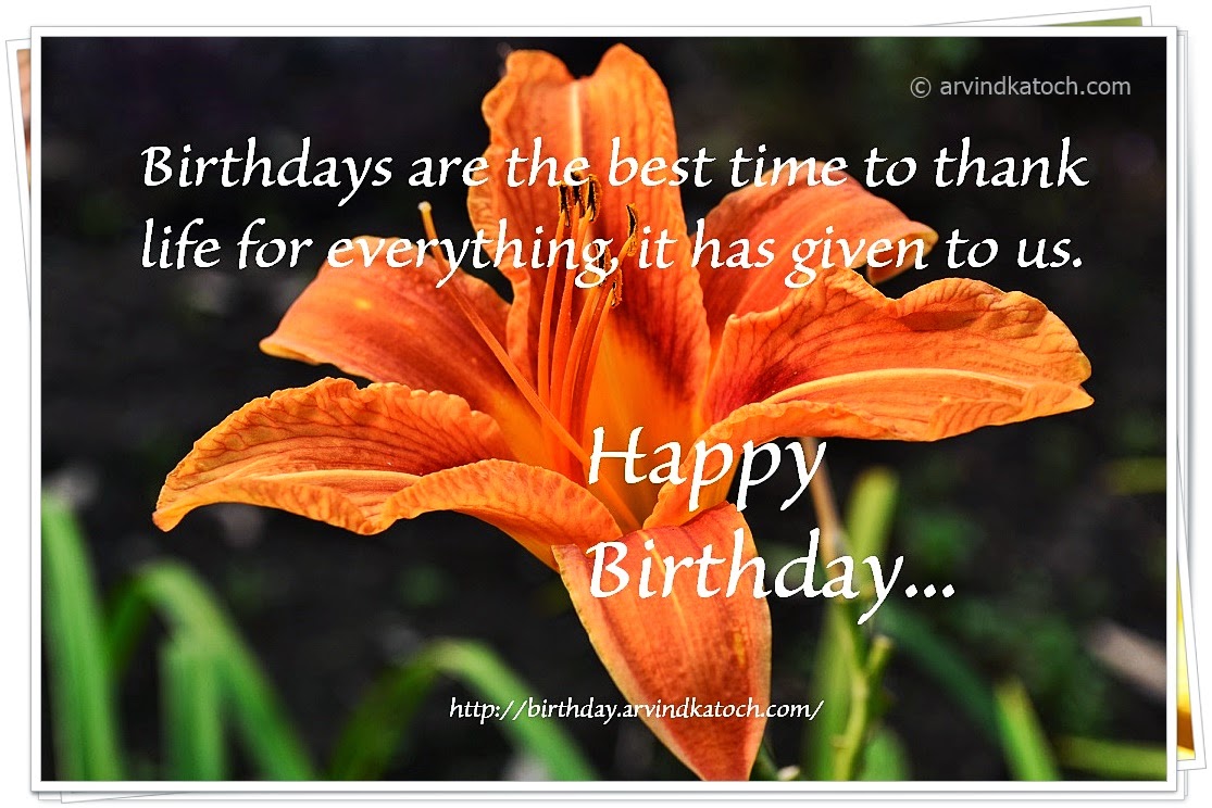 Birthday Card, Happy Birthday, Picture Card, Lily flower, Lily
