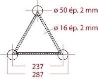 Location :  Réf.: 0204- Profilé structure ASD57SX29 triangulaire alu. AD HOC SONO, Alsace, Haut-Rhin, Colmar, Obermorschwihr.