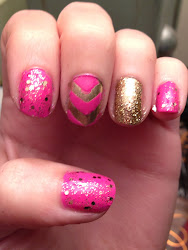 nail pink gold diamond