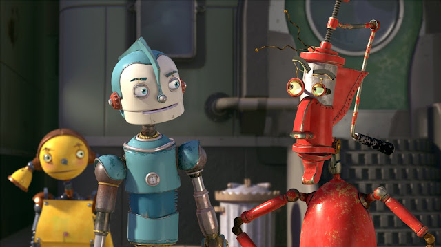 Otro render en 3D de la película Robots con los personajes Rodney, Piper y Fender