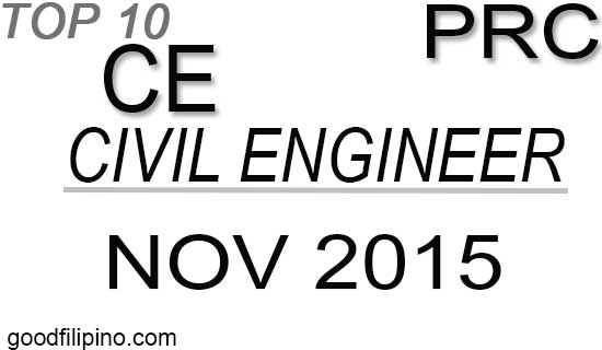 November 2015 Civil Engineer Top 10 Board Exam Passers