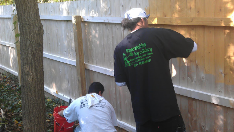Cleaning then staining, we can transform your wood fence, Long Island NY