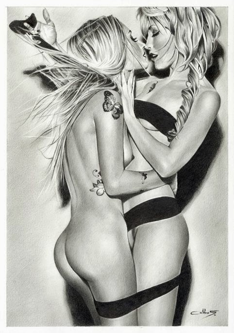 Calibos ilustrações sensuais provocantes mulheres nuas lésbicas