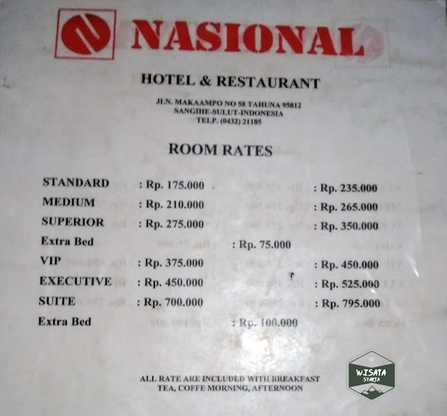 Harga Kamar Hotel Nasional Tahuna Sangihe Wisata Syarta Stevenly