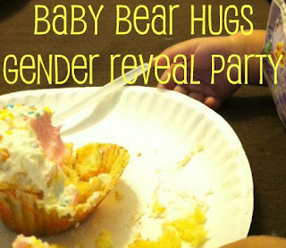 gender reveal cupcake showing pink