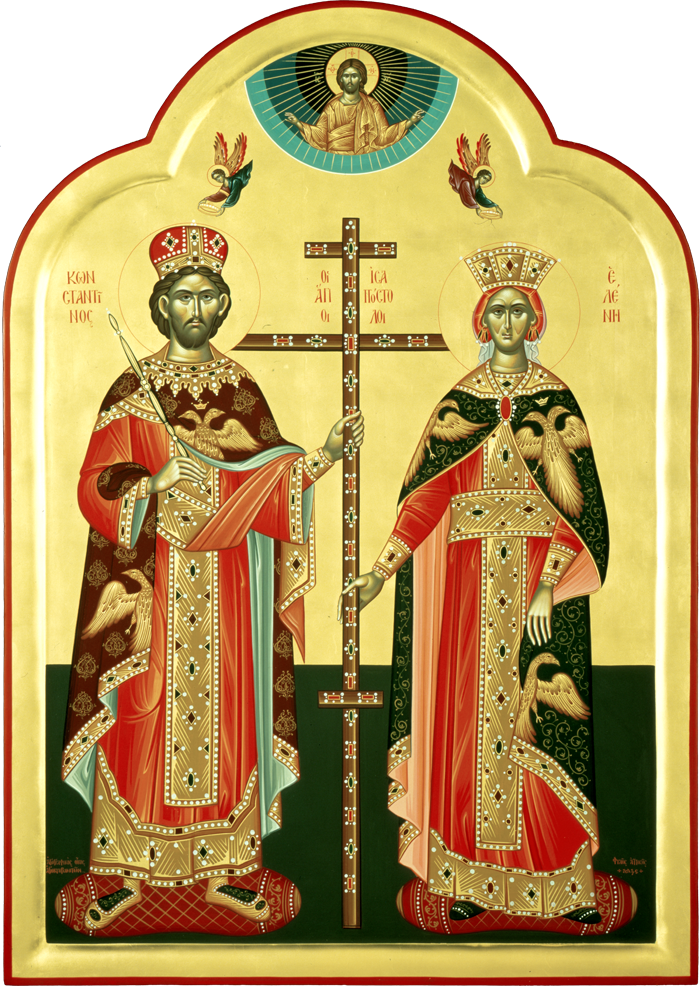 Имена равноапостольных святых. Икона царя Константина и царицы Елены.