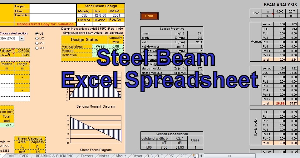 Engineeringxls Steel Beam Excel Calculations (Download For Free)