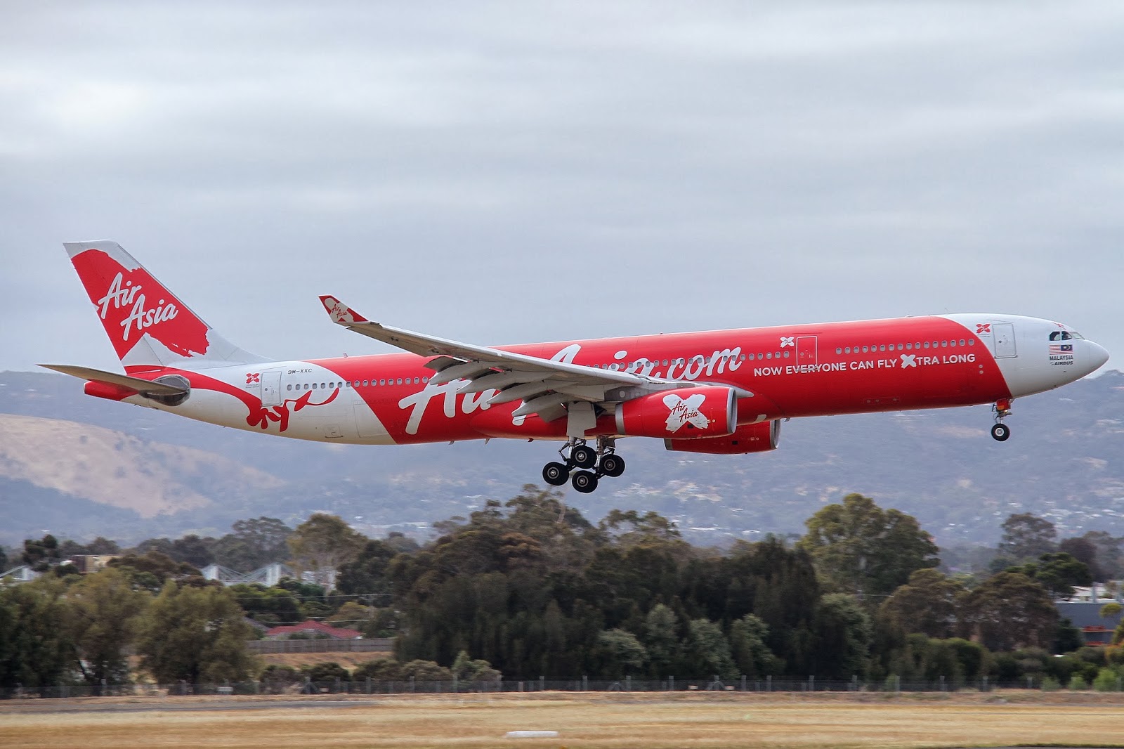 Adelaide Airport Movements Air Asia  X A330 300 9M XXC 1st 