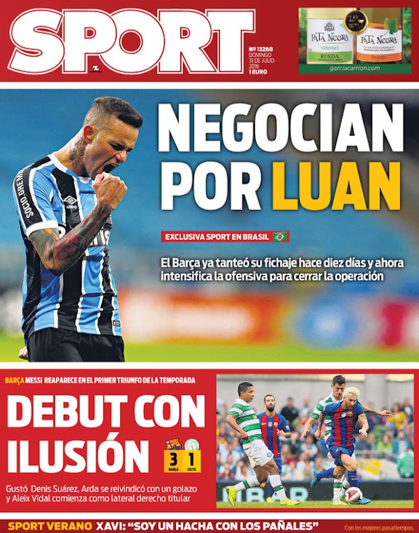 FC Barcelona, Sport: "Negocian por Luan"