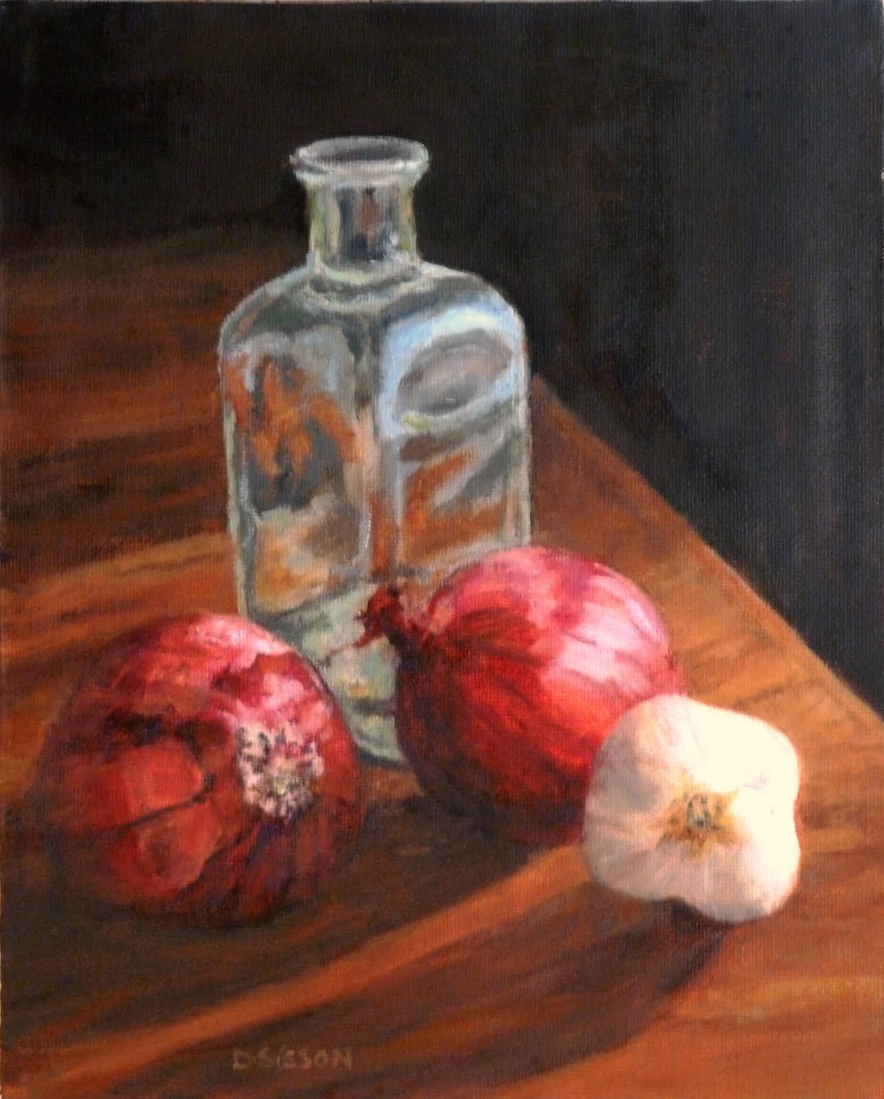 Daily Painting Projects Red Onions and Garlic Oil Still Life Painting