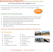 Mining Equipments | RENT & HIRE Services in  INDIA