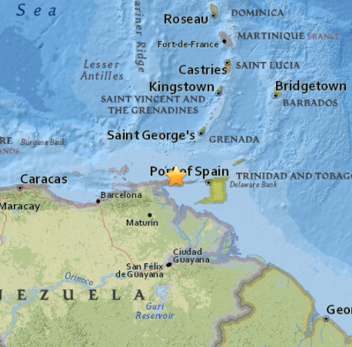 Epicentro sismo Venezuela 16 de Abril 2015
