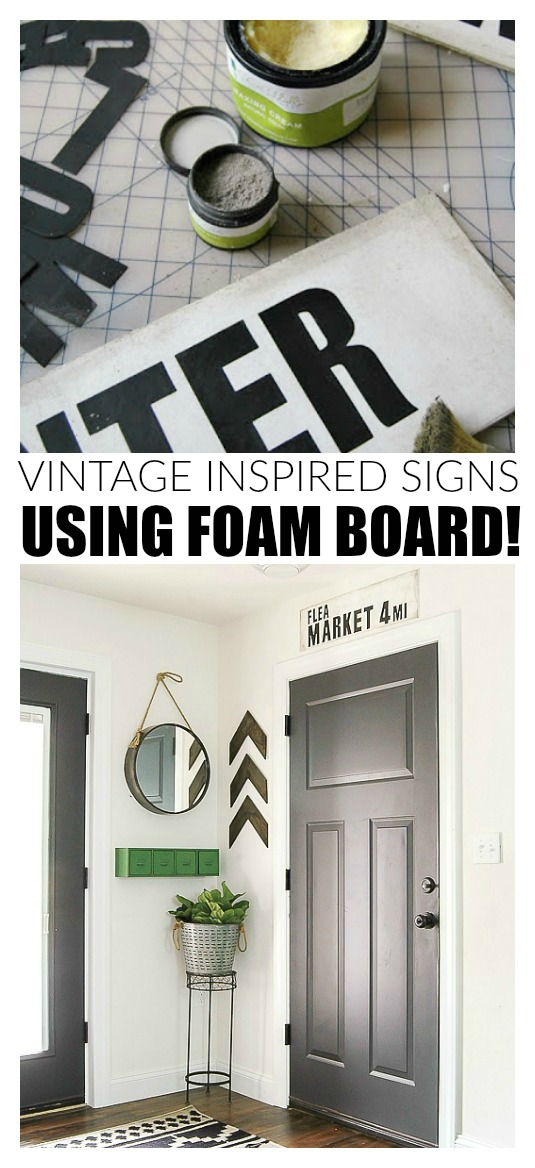 DIY Vintage Signs Made From Foam Board Little House of Four