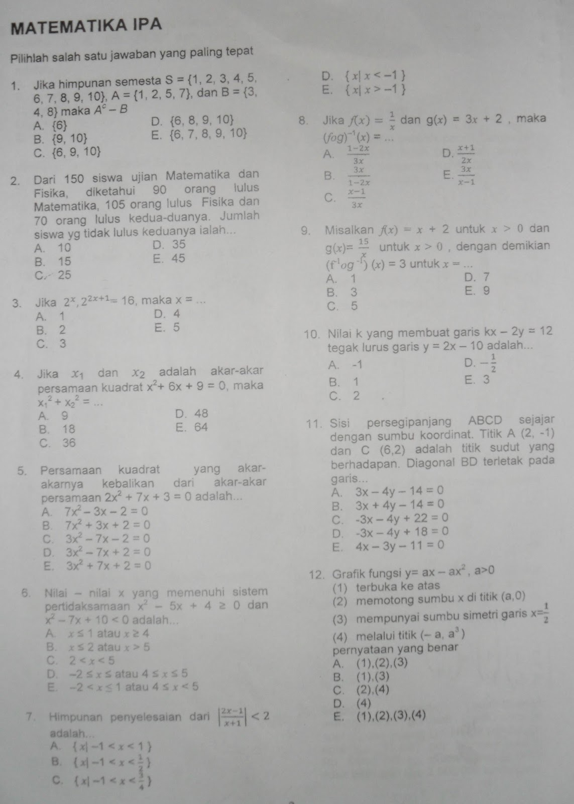 Contoh Soal Tes Administrasi 2017