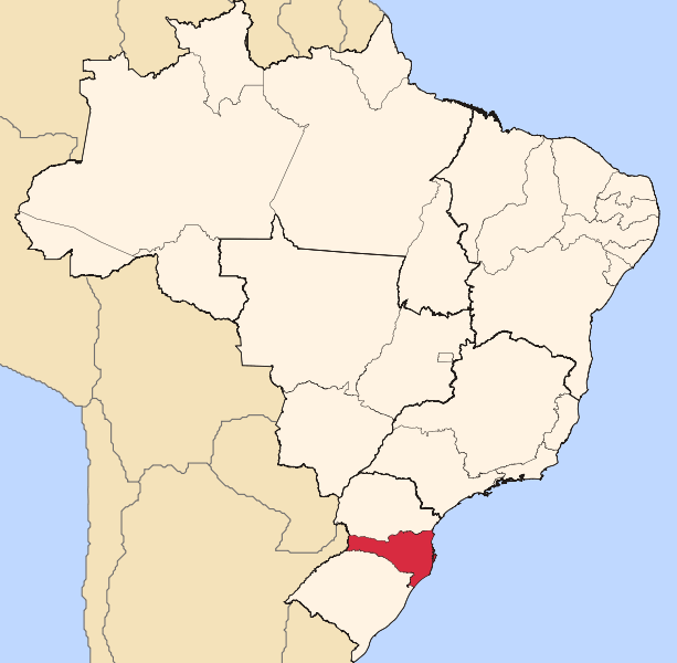 Mapa de localização de Santa Catarina no Brasil