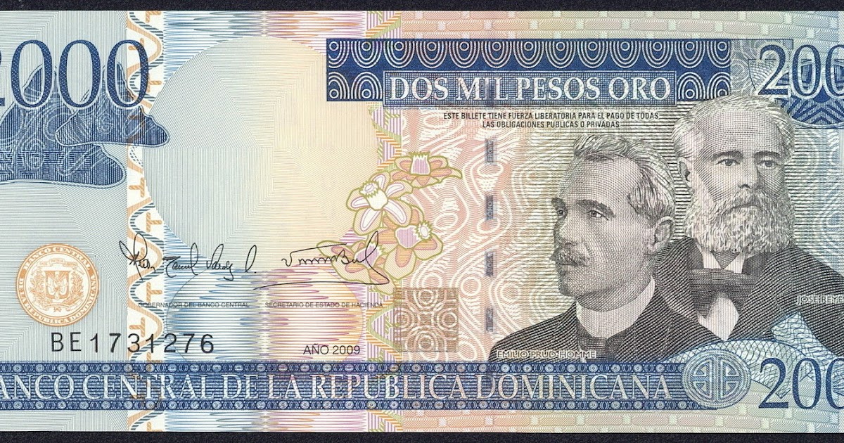 Dominican Republic 2000 Pesos Oro banknote 2009 Jose Rufino Reyes