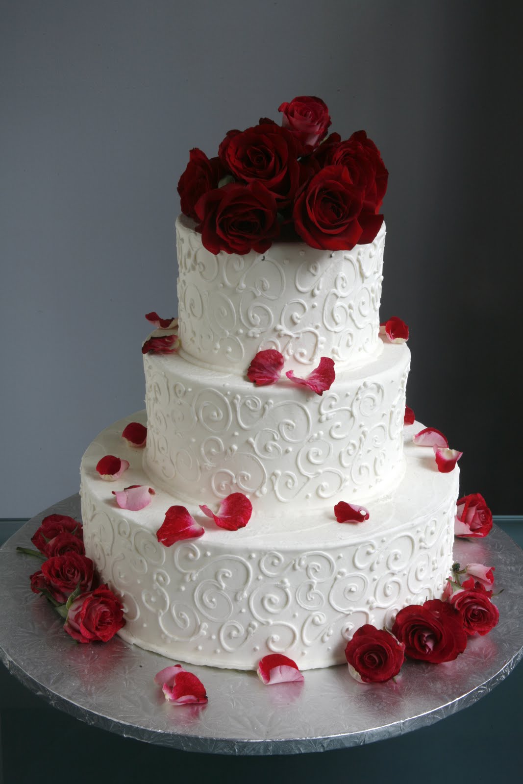 A Simple Cake  Wedding  Cake  with Fresh Flowers  From 