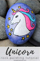 unicorn painted rocks rock paint step easy draw unicorns project painting stencils magical craft stencil paintedrocks diy learn into forget