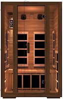 JNH Lifestyles Freedom 2 Person Far Infrared Sauna with double-layer Canadian Western Red Cedar T&G Wood, 7 carbon fiber heaters, heats up to 140F