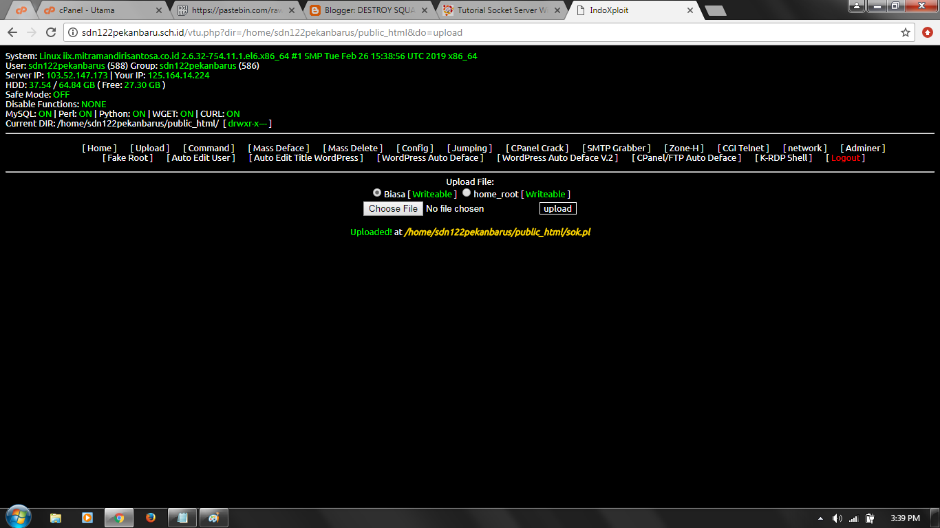 Socket server with Perl Destroy Squad.