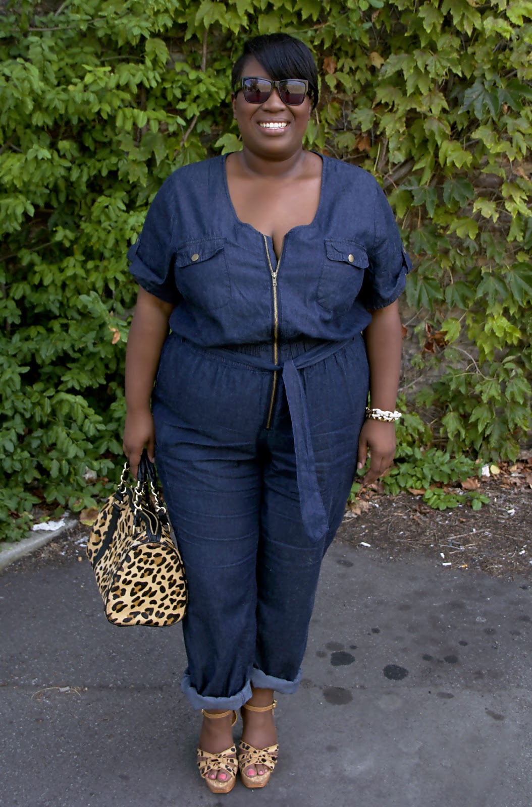 ashley stewart jean jumpsuit