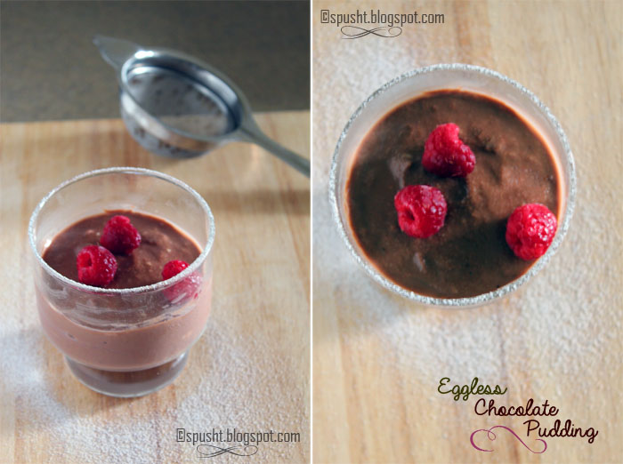 Spusht | Eggless Chocolate Pudding using Cornstarch