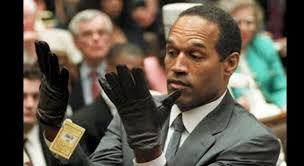 O.J. Simpson trying on glove in murder trial of Nicole Simpson