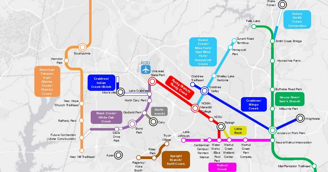Greenway Metro Map of the Triangle Region
